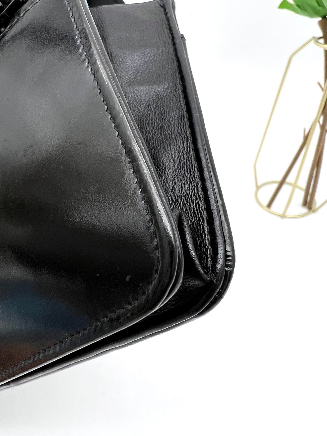 CHANEL TIMELESS WALLET ON CHAIN BLACK PATENT