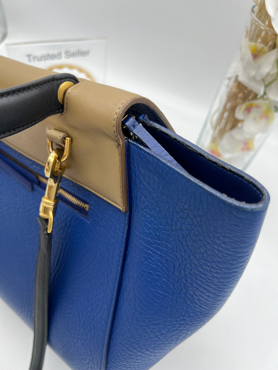 CELINE CALFSKIN BELT TRI COLOUR BELT BAG INDIGO