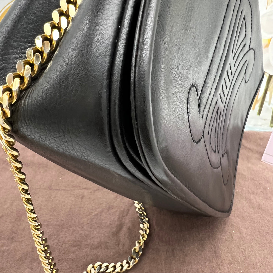 CELINE VINTAGE TRIOMPHE LEATHER GHW CHAIN BAG