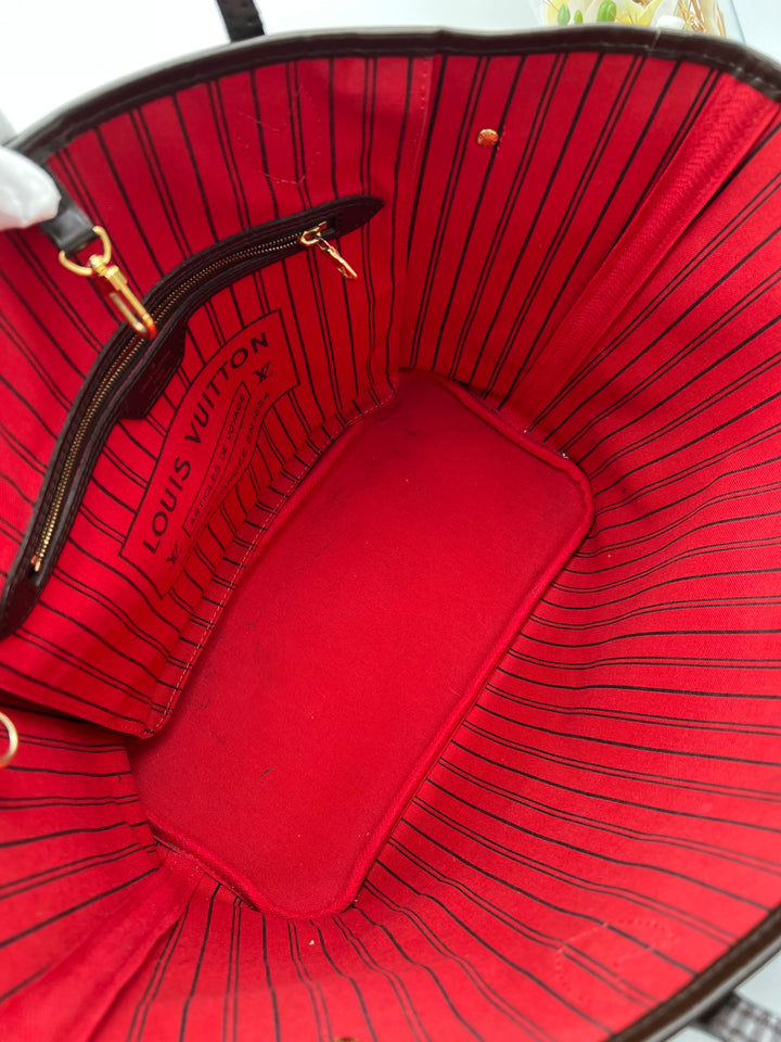 LOUIS VUITTON NEVERFULL MM DAMIER W/ POUCH