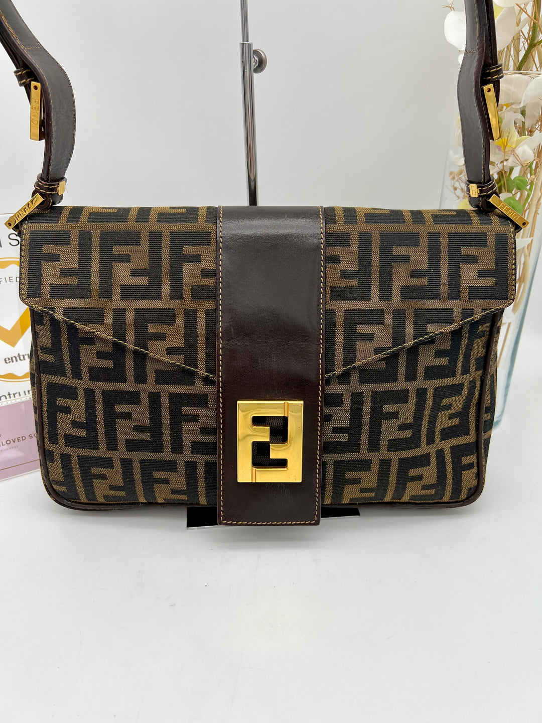 FENDI MAMA BAGUETTE ZUCCA VINTAGE SHOULDER BAG