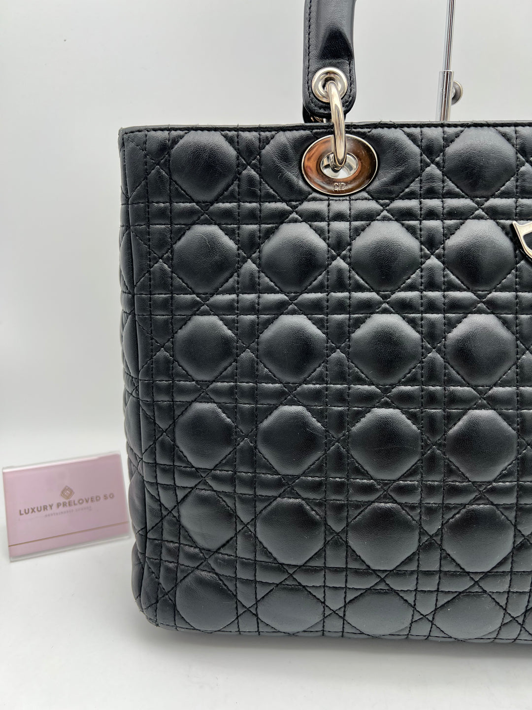 CHRISTIAN DIOR LADY DIOR LAMBSKIN LEATHER