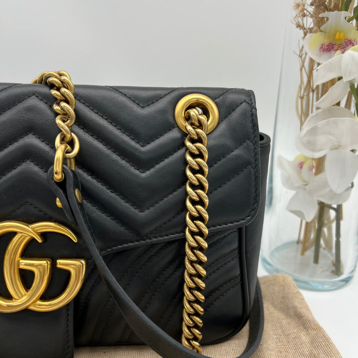 GUCCI MARMONT QUILTED GHW SHOULDER BAG