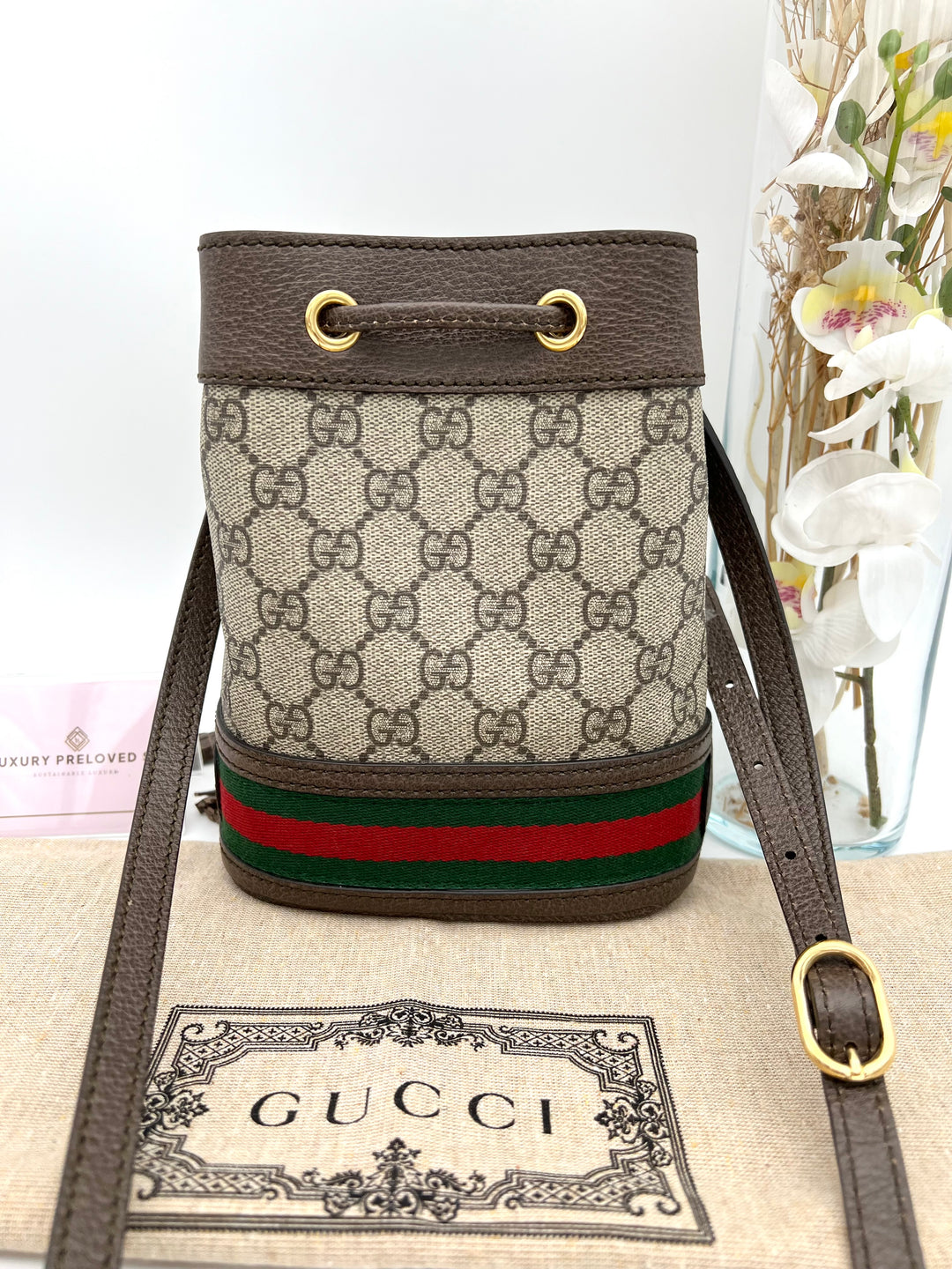 GUCCI OPHIDIA GG BUCKET CROSSBODY