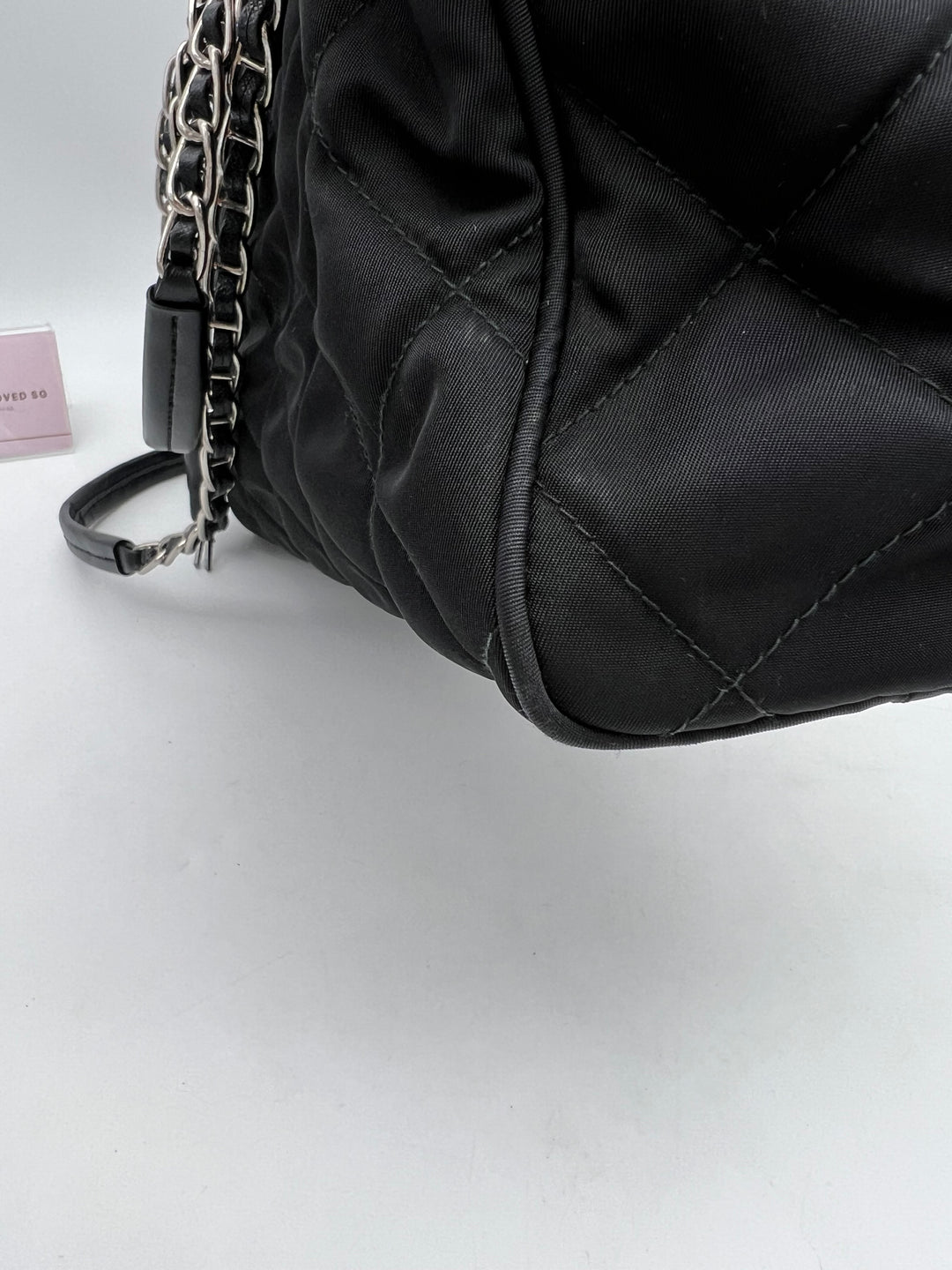 PRADA QUILTED TESSUTO CHAIN SHOULDER BAG
