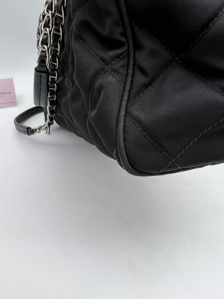 PRADA QUILTED TESSUTO CHAIN SHOULDER BAG