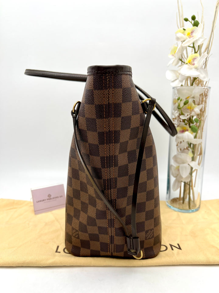LOUIS VUITTON NEVERFULL MM DAMIER W/ POUCH