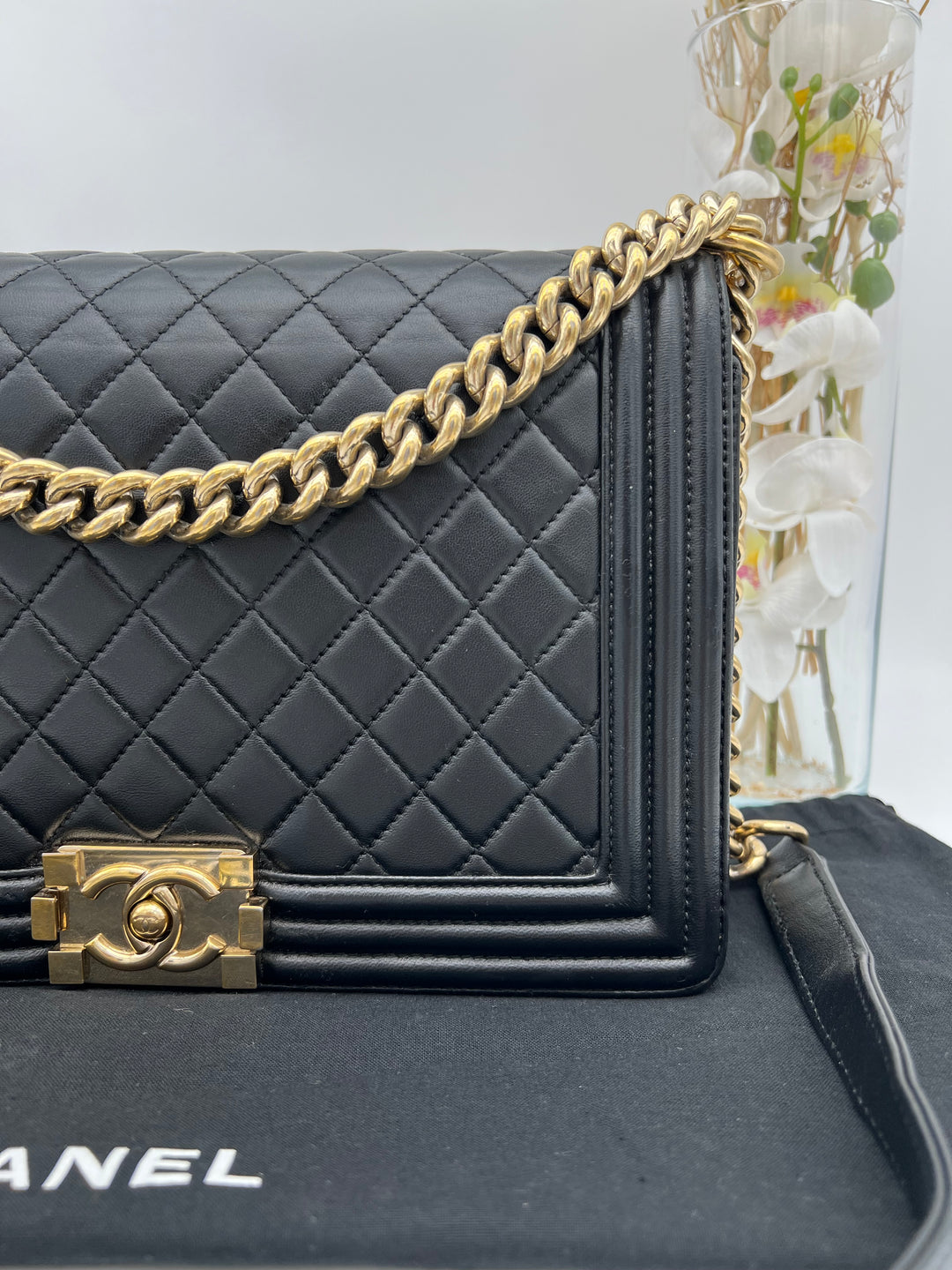 CHANEL LAMBSKIN NEW MEDIUM BOY GHW