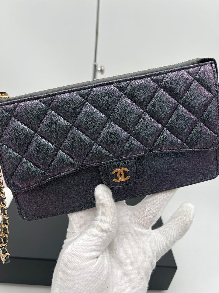 CHANEL CAVIAR CHAIN WRISTLET GHW