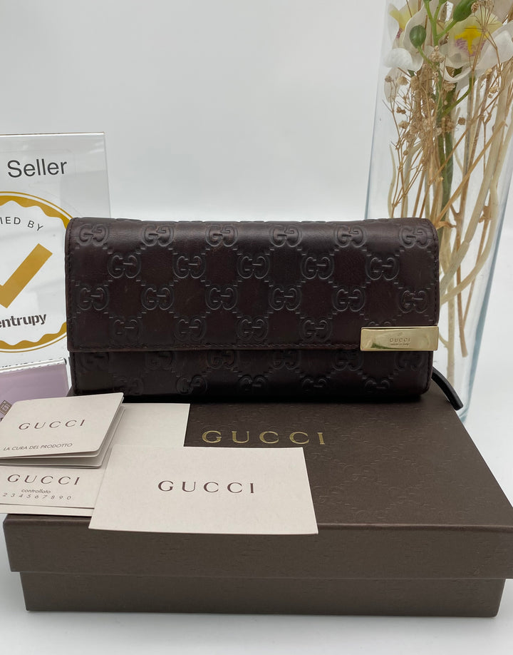 GUCCI WALLET ON CHAIN LEATHER MONOGRAM