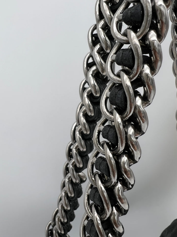 PRADA METALLIC CALF LEATHER CHAIN SHOULDER BAG