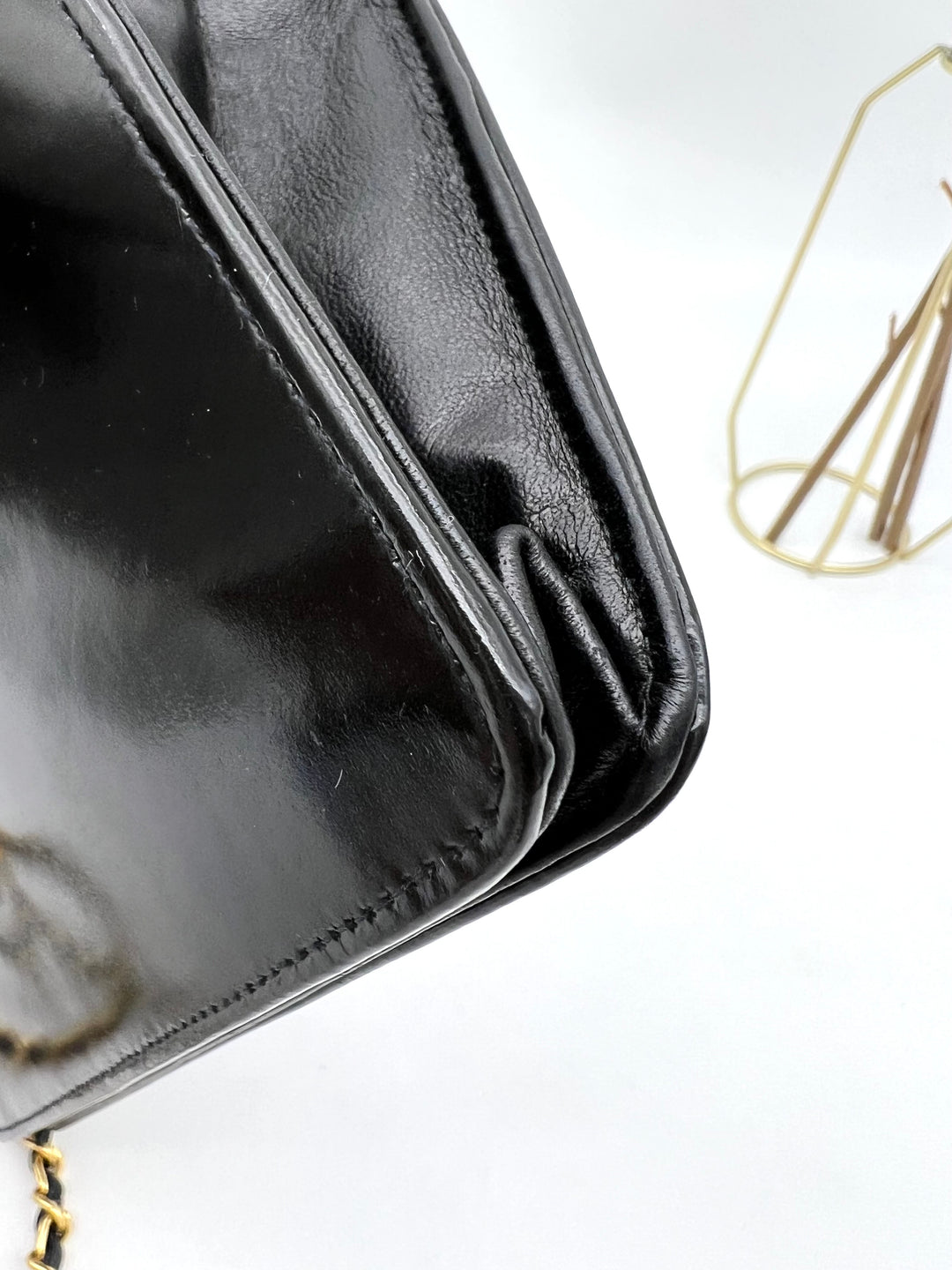 CHANEL TIMELESS WALLET ON CHAIN BLACK PATENT