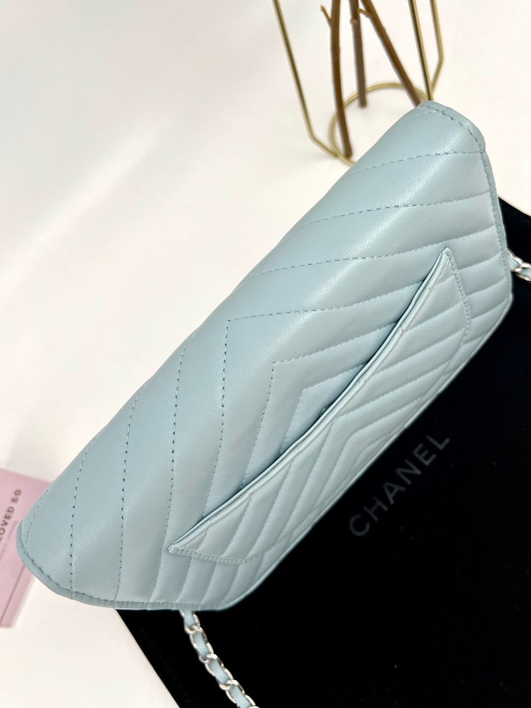 CHANEL CHEVRON WALLET ON CHAIN