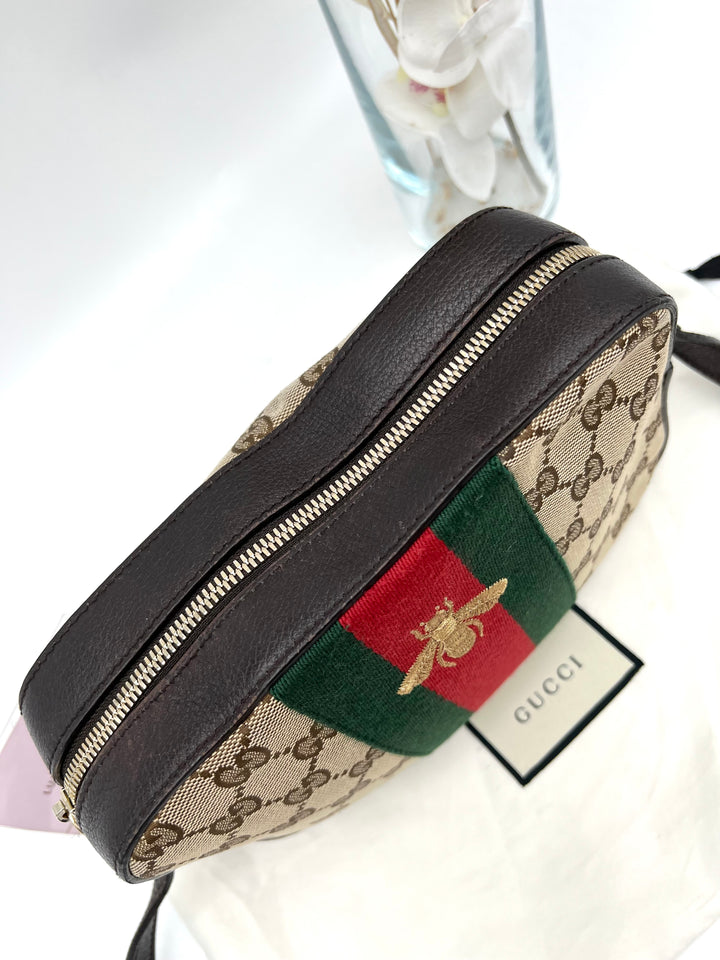 GUCCI OPHIDIA SUPREME CANVAS CAMERA BAG