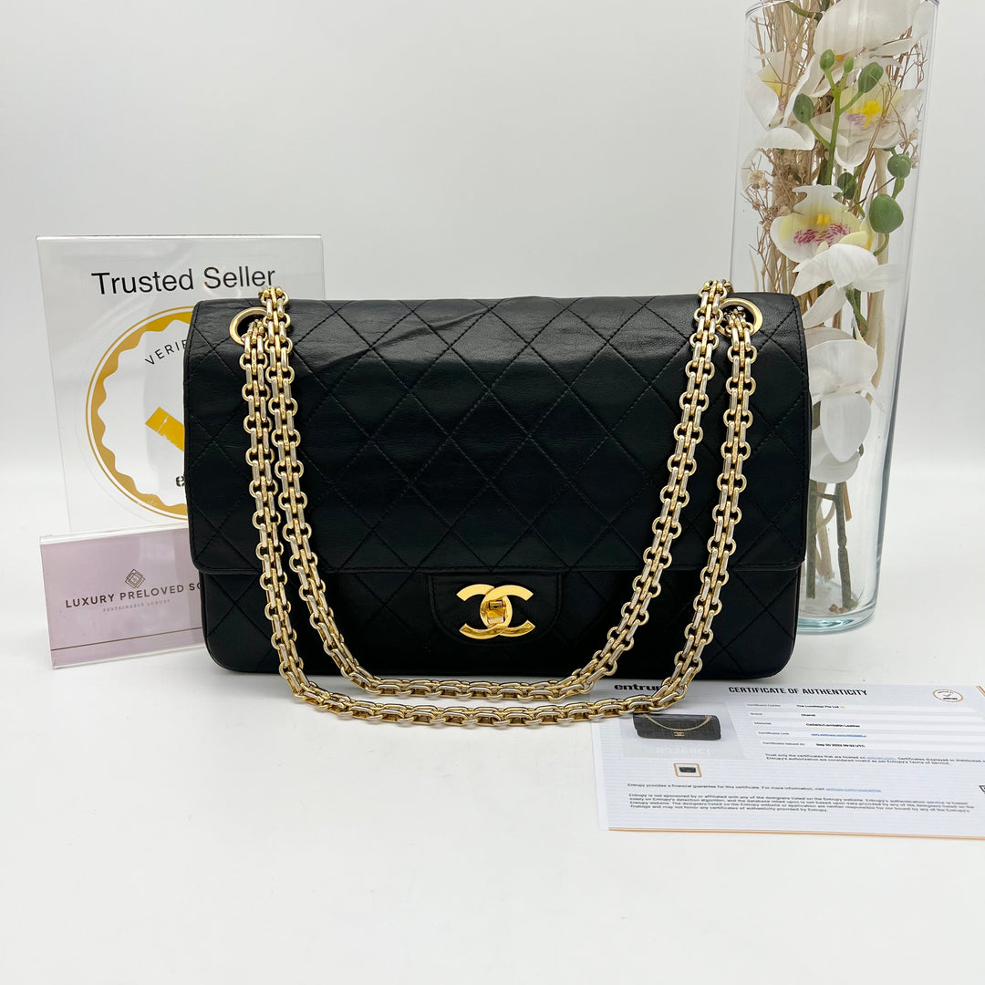 CHANEL LAMBSKIN DOUBLE FLAP BIJOUX CHAIN