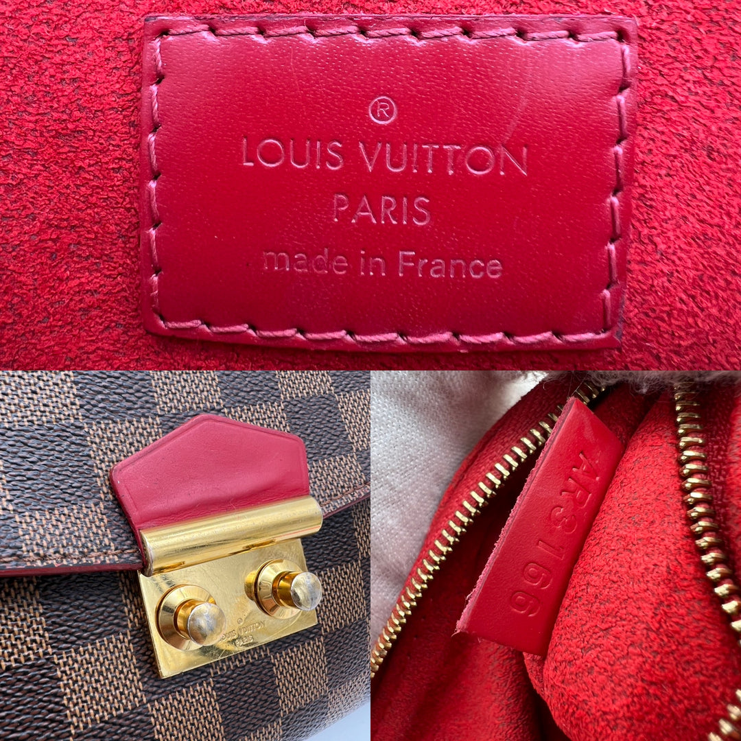 LOUIS VUITTON DAMIER EBENE CAISSA CLUTCH CHERRY