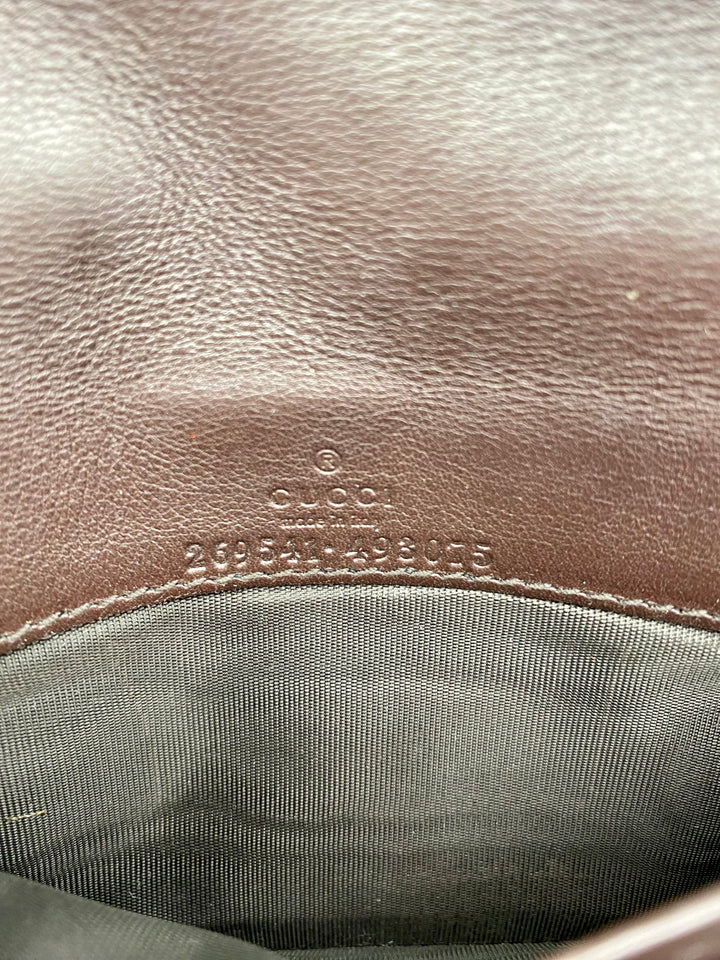 GUCCI WALLET ON CHAIN LEATHER MONOGRAM