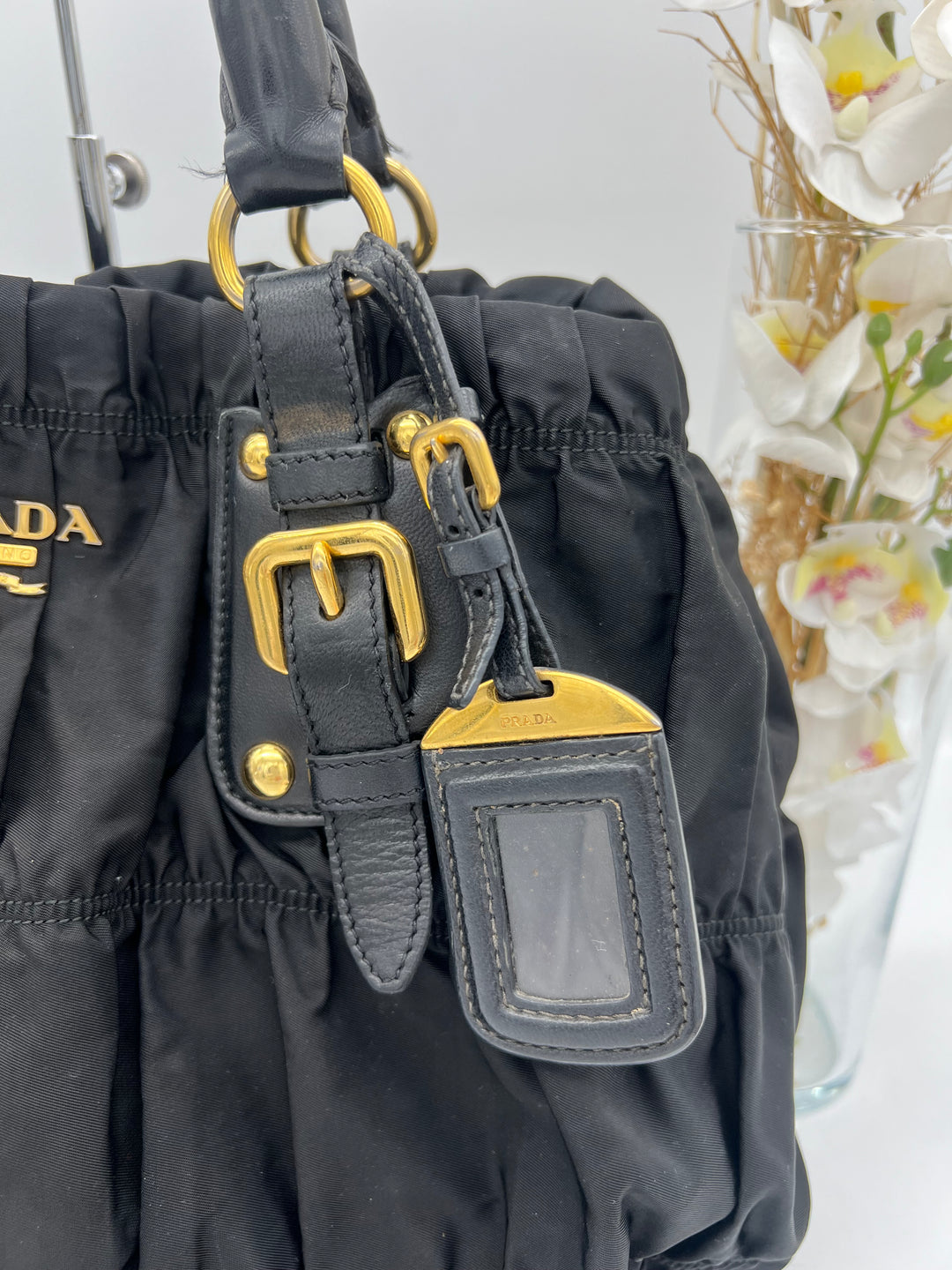 PRADA GAUFRE SHOPPING TOTE BAG