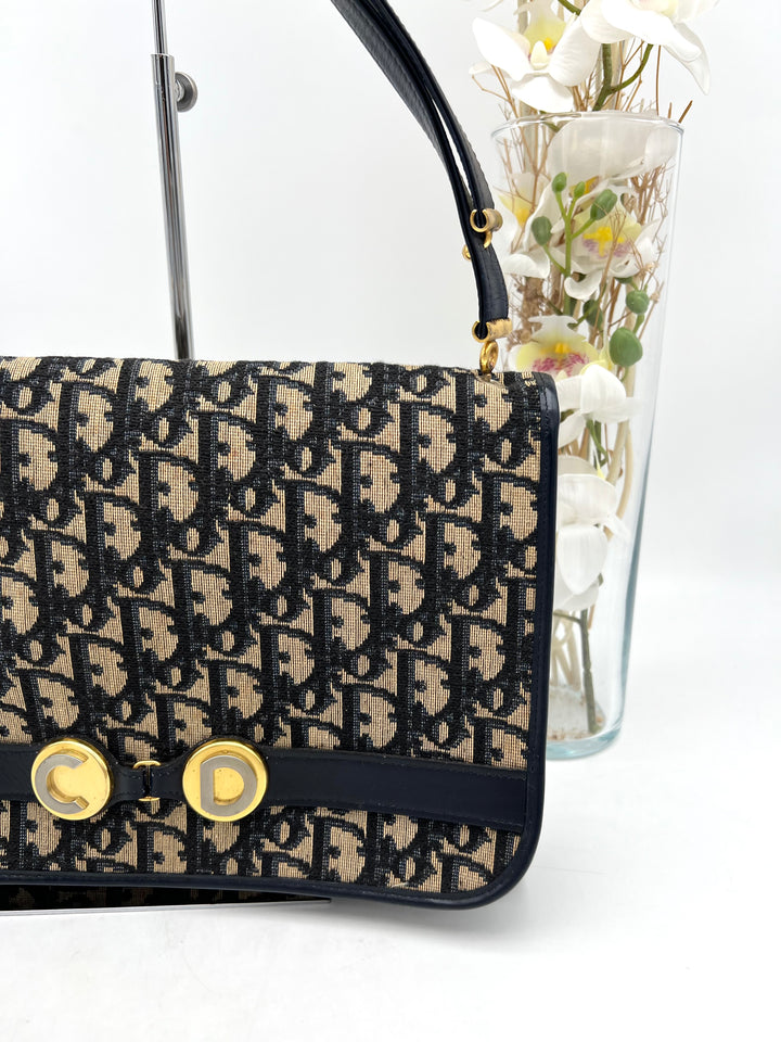 CHRISTIAN DIOR TROTTER CANVAS SHOULDER BAG