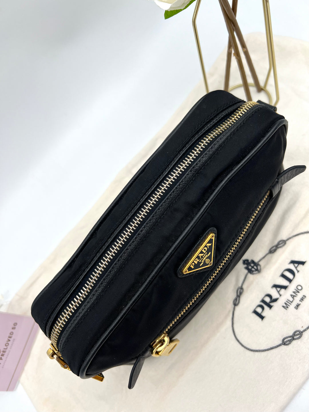 PRADA NYLON AND SAFFIANO CAMERA BAG