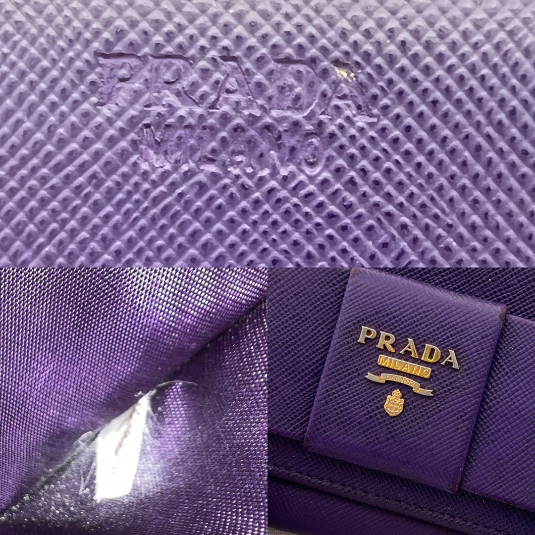 PRADA WALLET RIBBON SAFFIANO LEATHER