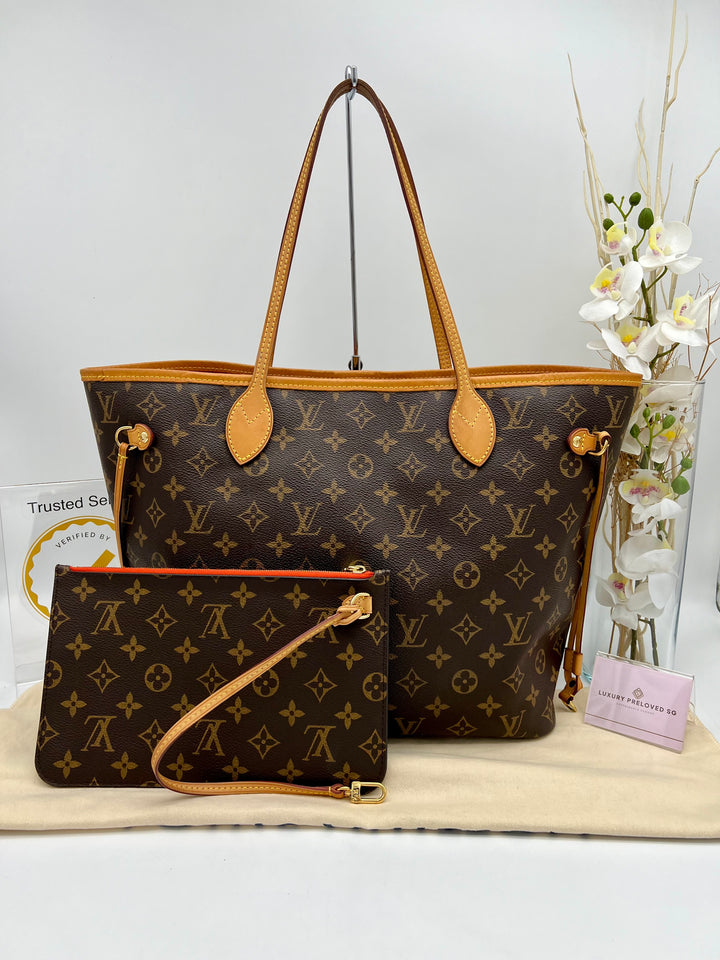 LOUIS VUITTON NEVERFULL MM MONOGRAM W/ POUCH