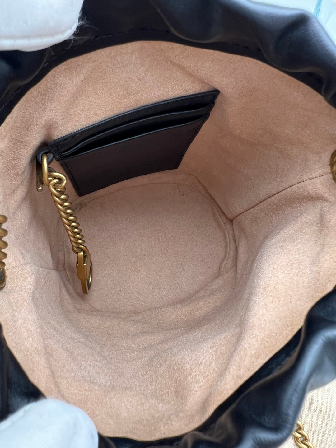 GUCCI MARMONT QUILTED GHW BUCKET BAG