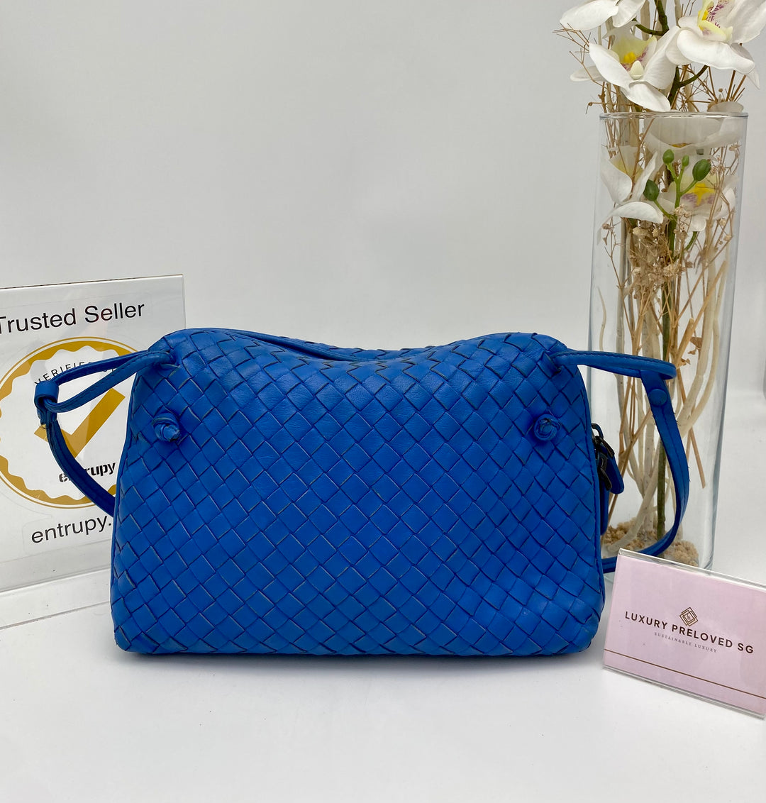 BOTTEGA BLUE LEATHER SLING