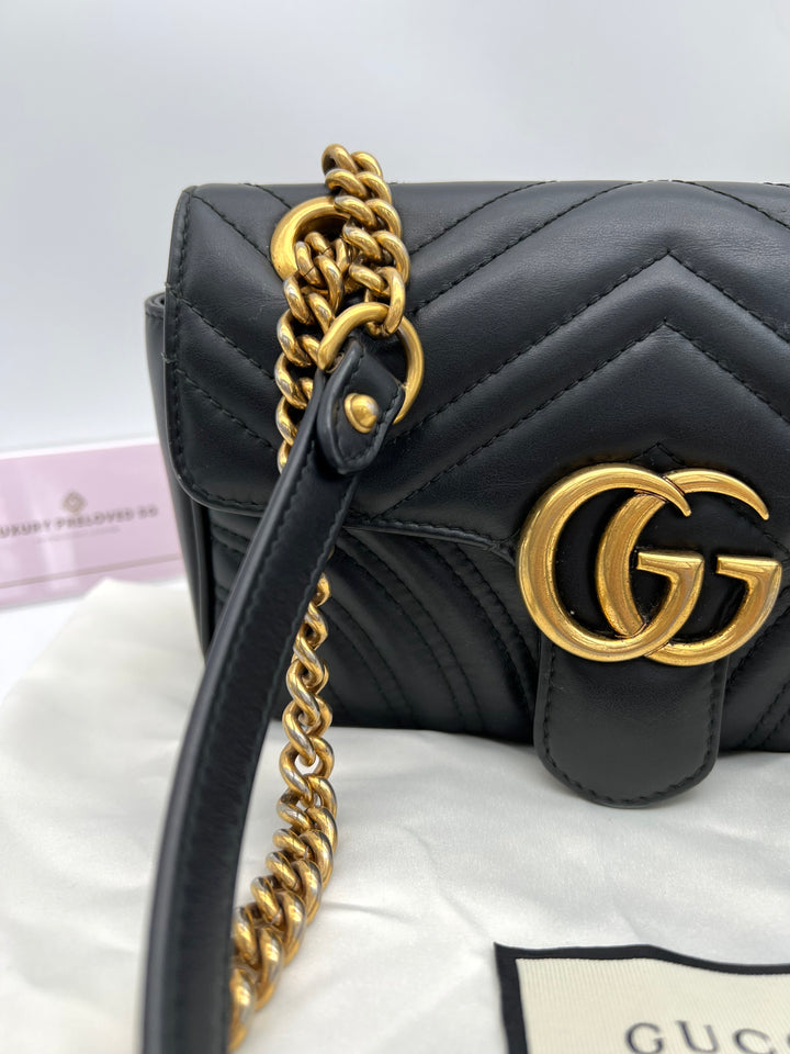 GUCCI MARMONT QUILTED GHW SHOULDER BAG