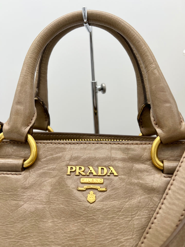 PRADA BEIGE VITELLO SHINE LEATHER