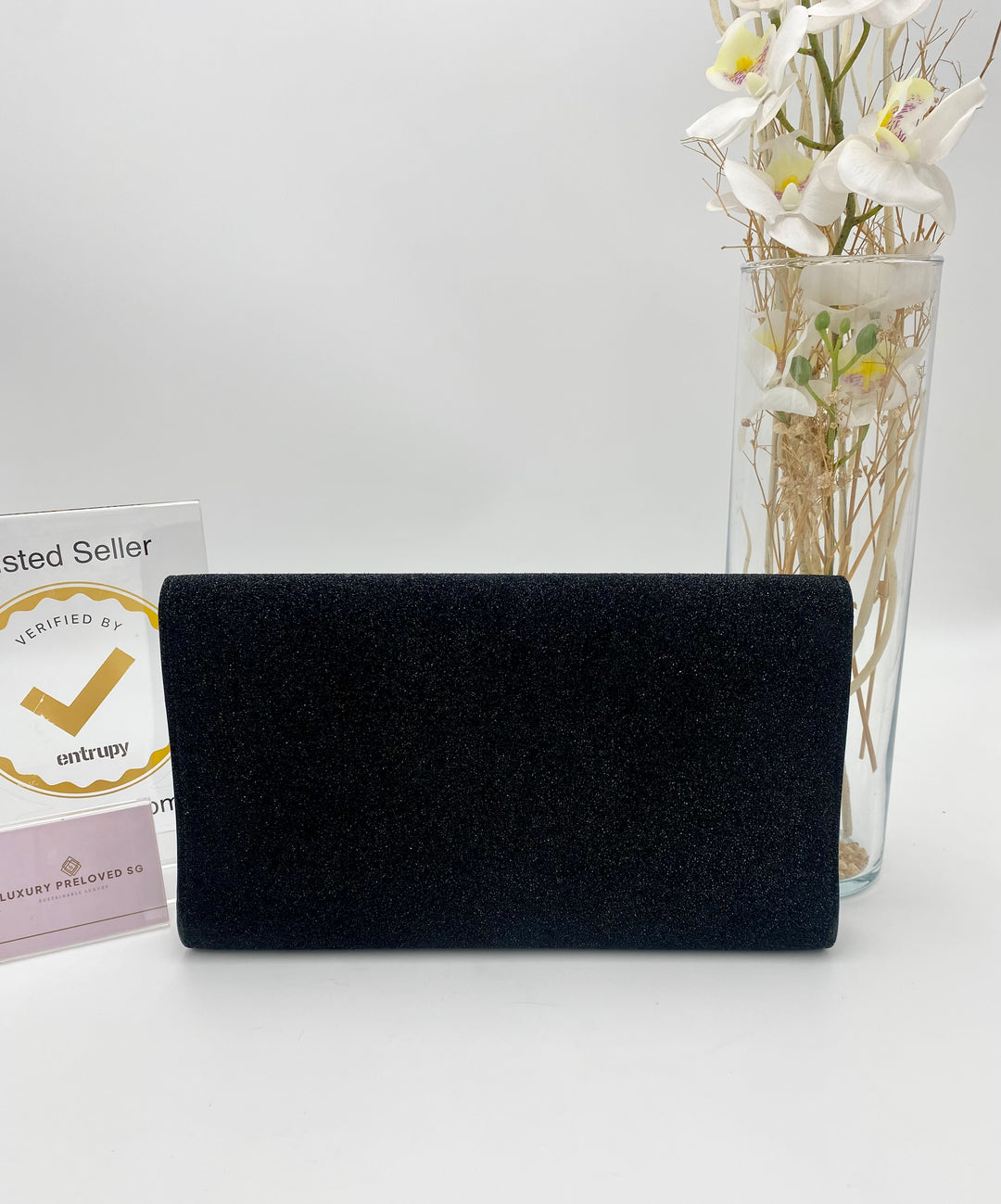 YVES SAINT LAURENT CLUTCH SUEDE GLITTER