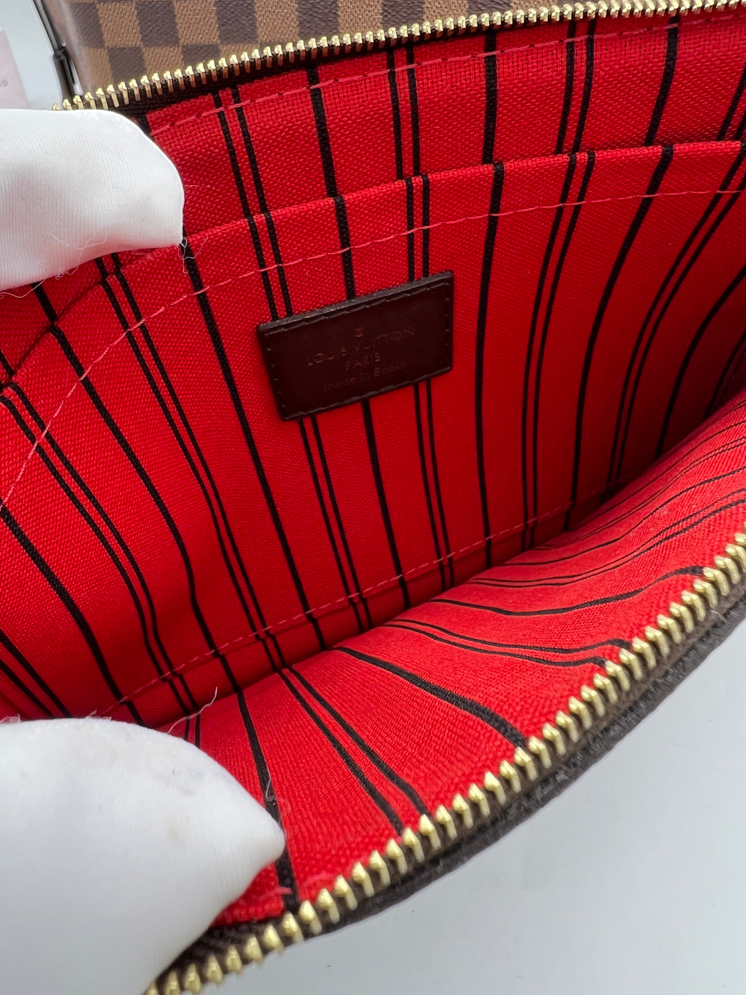 LOUIS VUITTON NEVERFULL MM DAMIER W/ POUCH
