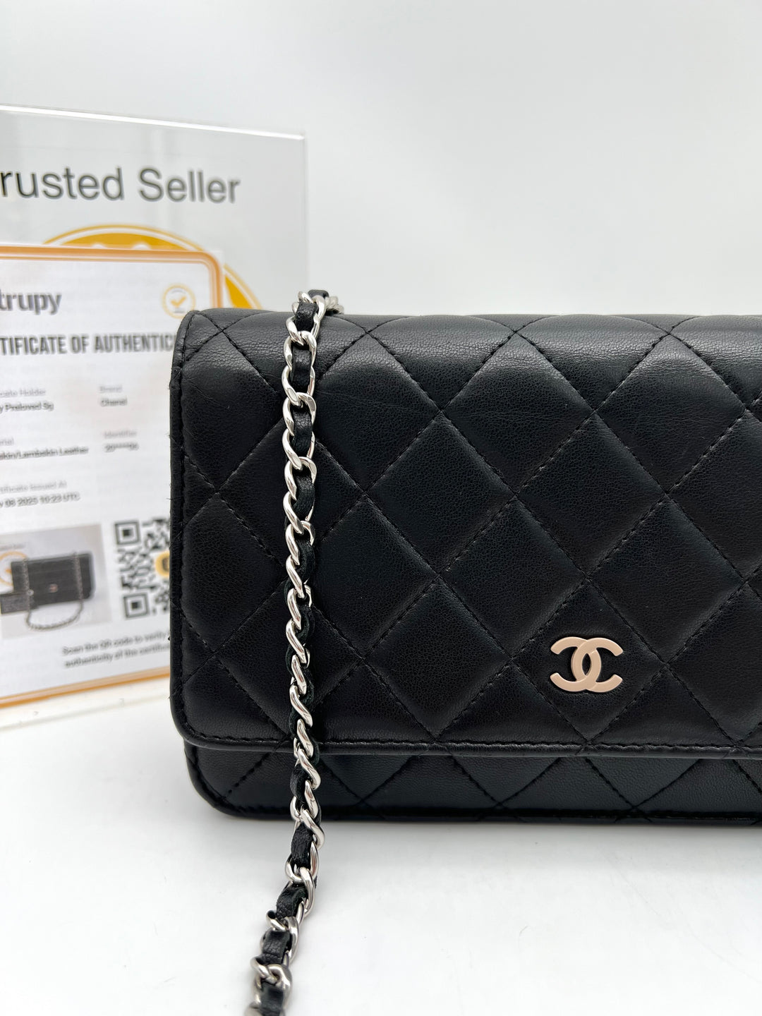 CHANEL LAMBSKIN WALLET ON CHAIN