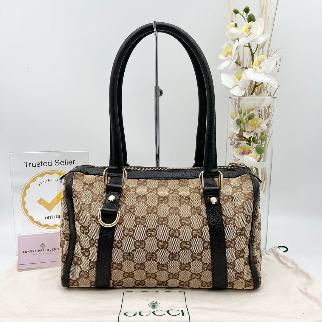 GUCCI BROWN GG CANVAS BOSTON