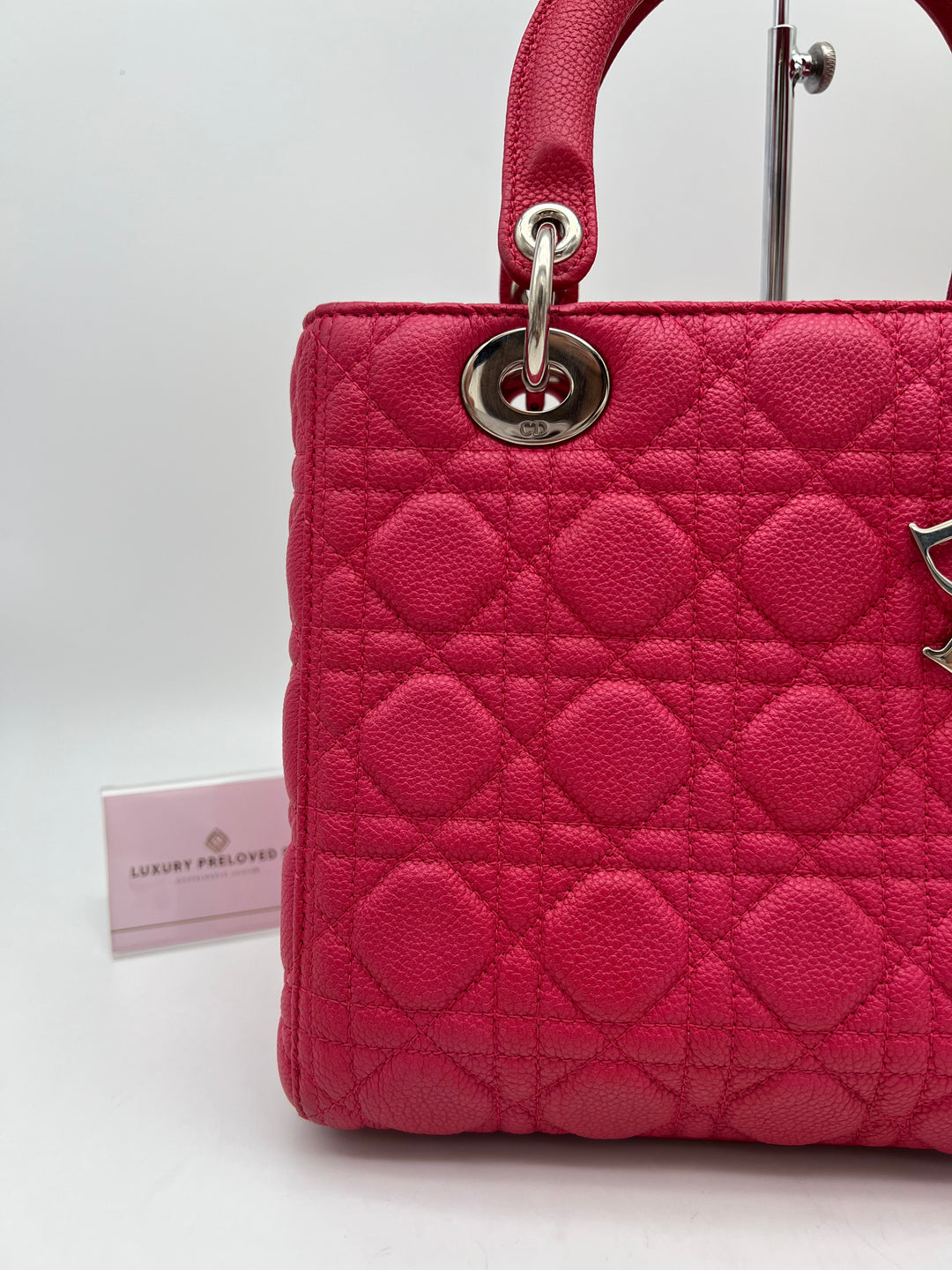 CHRISTIAN DIOR LADY DIOR MEDIUM GRAINED LEATHER