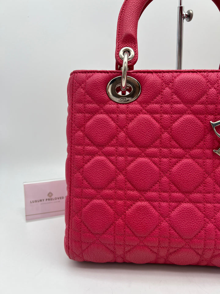 CHRISTIAN DIOR LADY DIOR MEDIUM GRAINED LEATHER