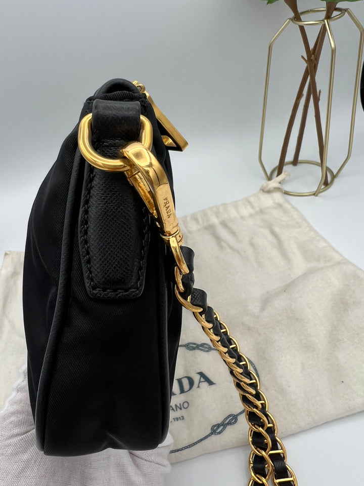PRADA SAFFIANO NYLON CHAIN BAG