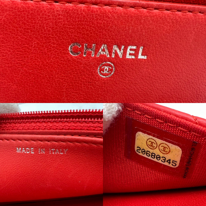 CHANEL BOY WALLET ON CHAIN LAMBSKIN