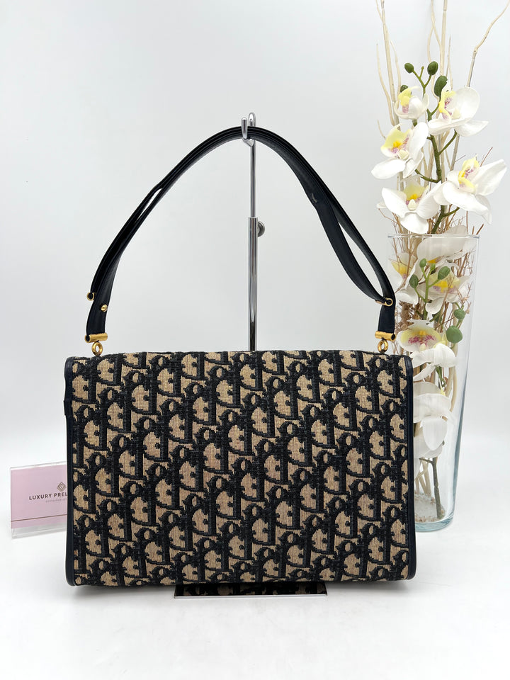 CHRISTIAN DIOR TROTTER CANVAS SHOULDER BAG
