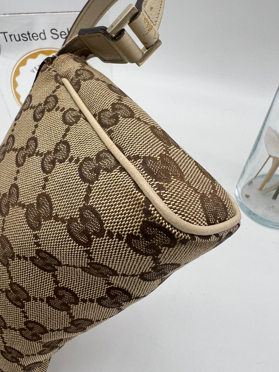 GUCCI VINTAGE GG CANVAS BAGUETTE