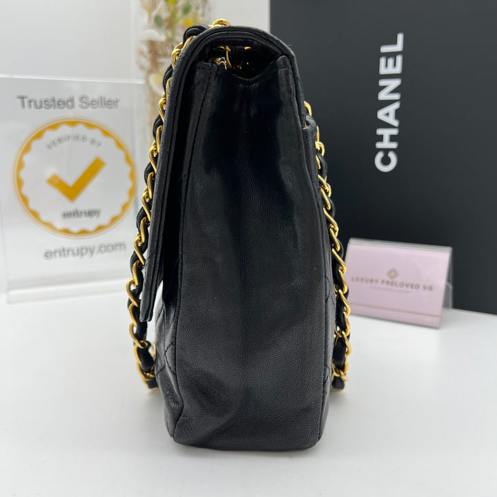 CHANEL LAMBSKIN CLASSIC FLAP SHOULDER BAG