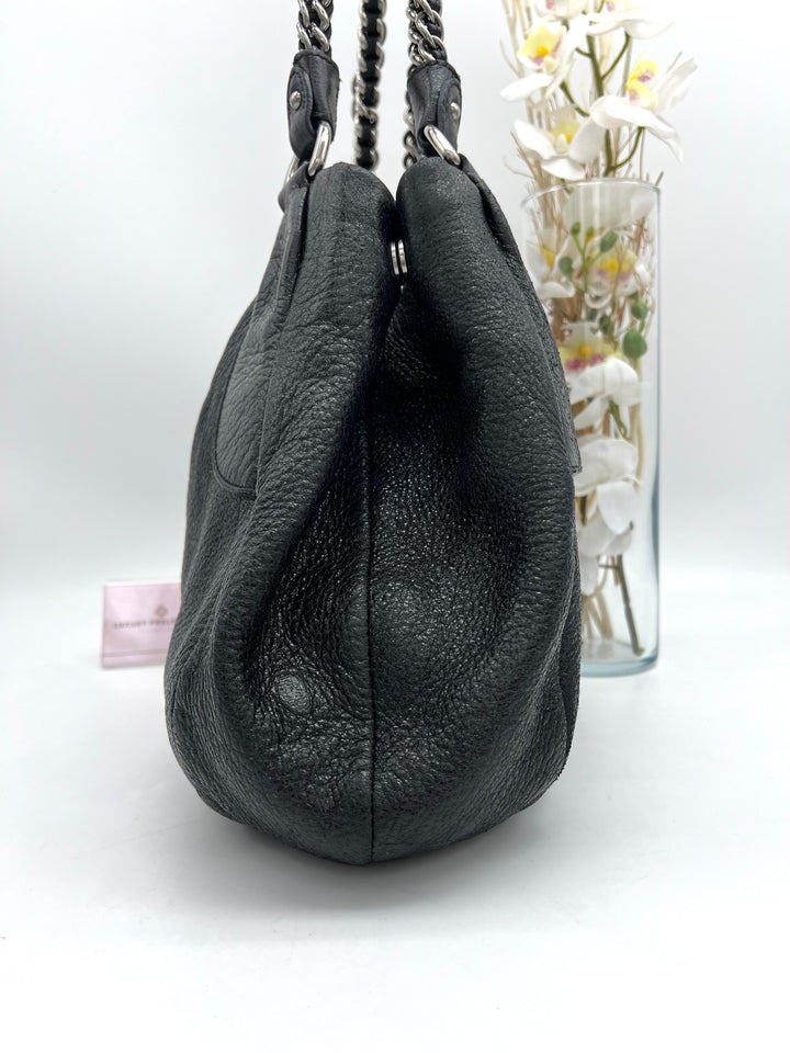 PRADA METALLIC CALF LEATHER CHAIN SHOULDER BAG