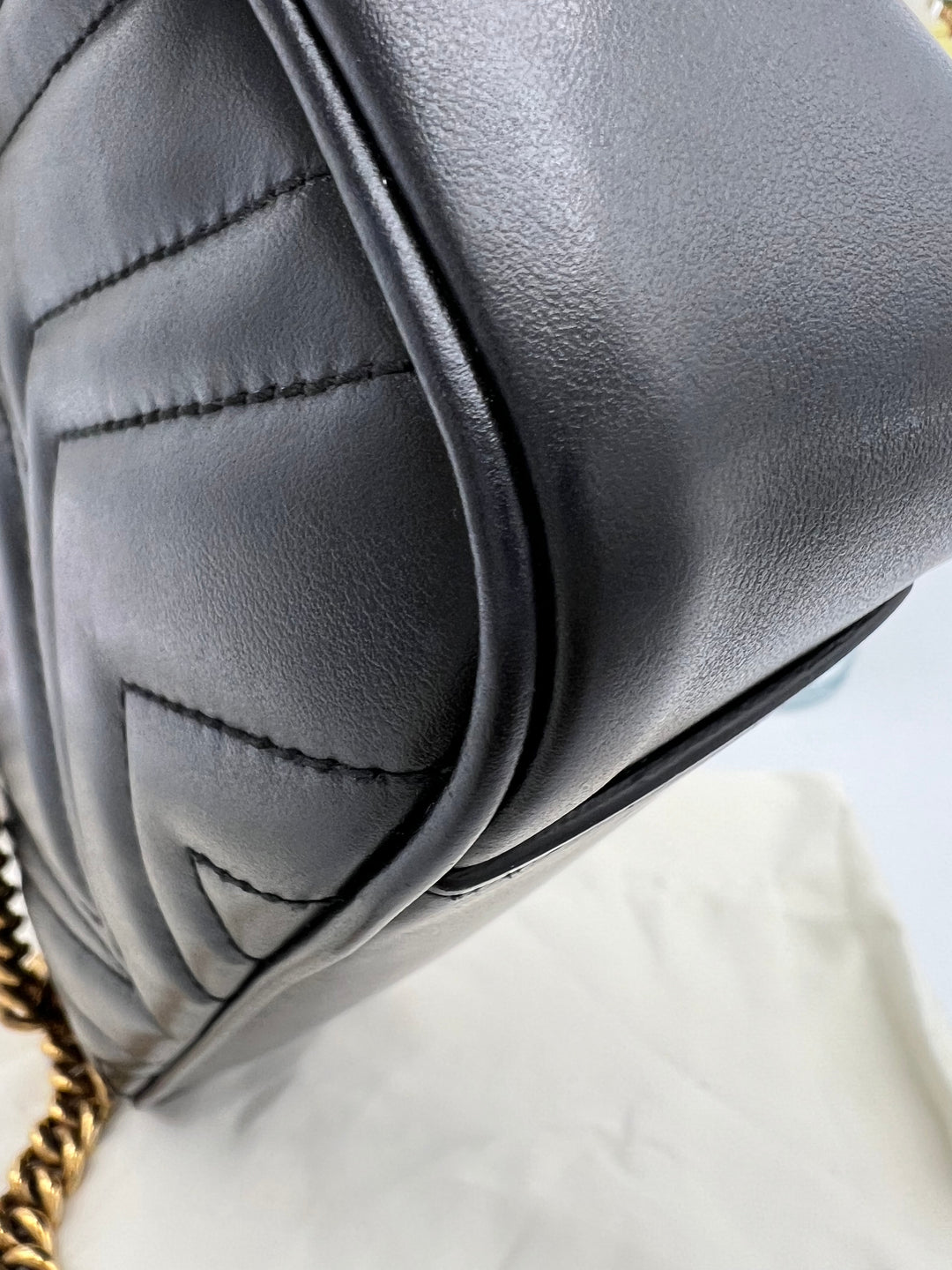 GUCCI MARMONT QUILTED GHW SHOULDER BAG MINI