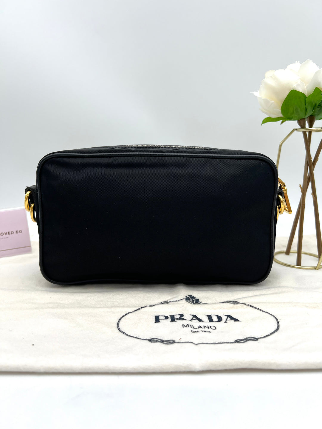 PRADA NYLON AND SAFFIANO CAMERA BAG