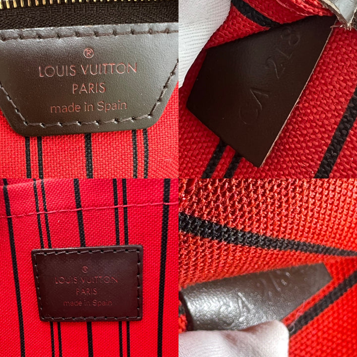 LOUIS VUITTON NEVERFULL MM DAMIER W/ POUCH