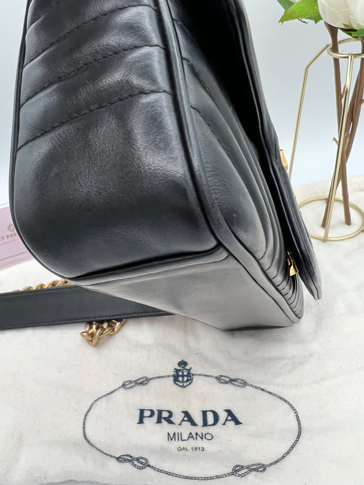 PRADA SAFFIANO DIAGRAMME SHOULDER BAG