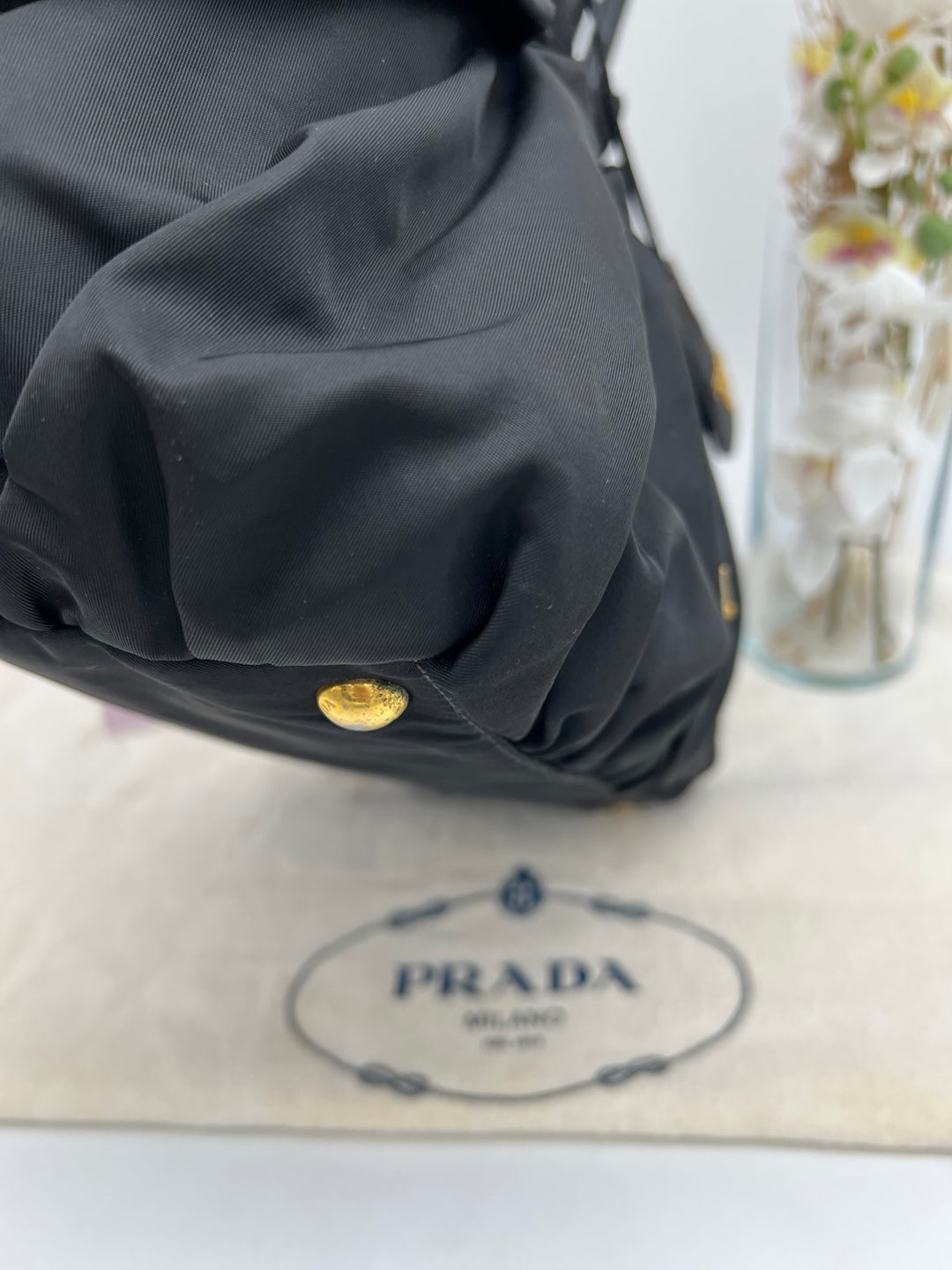 PRADA NYLON PLEATED HANDLE NYLON