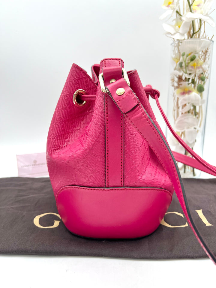 GUCCI GG DRAWSTRING BUCKET BAG
