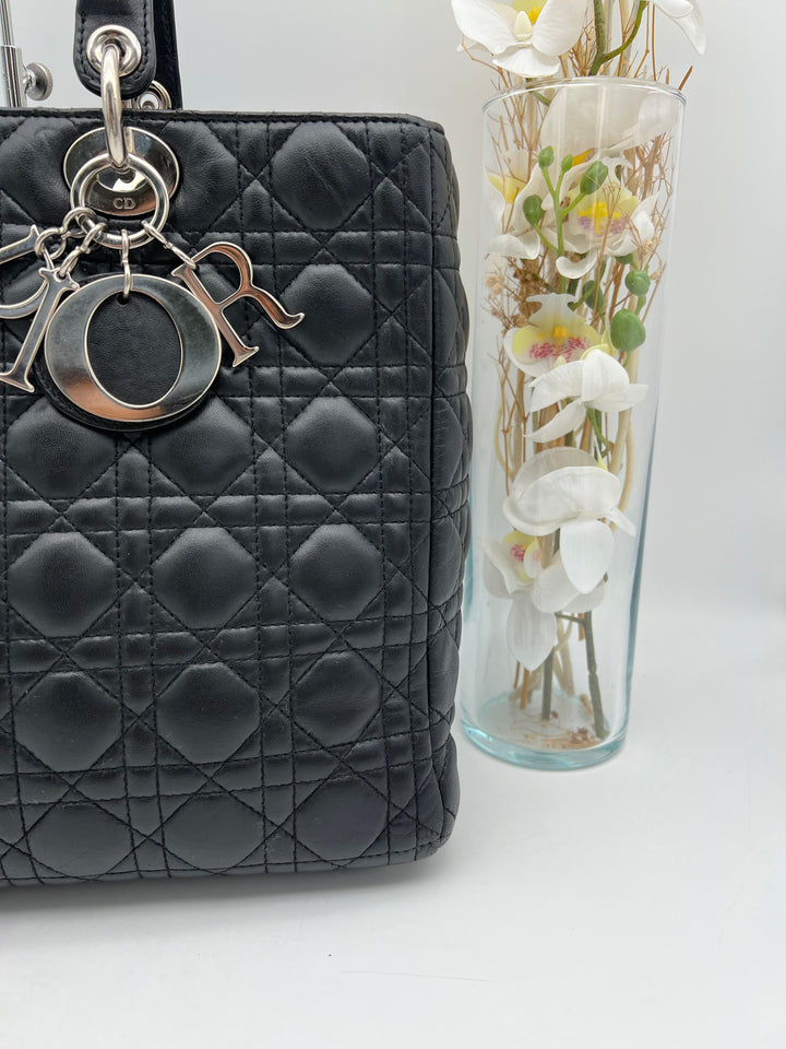 CHRISTIAN DIOR LADY DIOR LAMBSKIN LEATHER