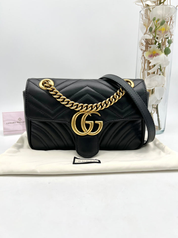 GUCCI MARMONT QUILTED GHW SHOULDER BAG MINI